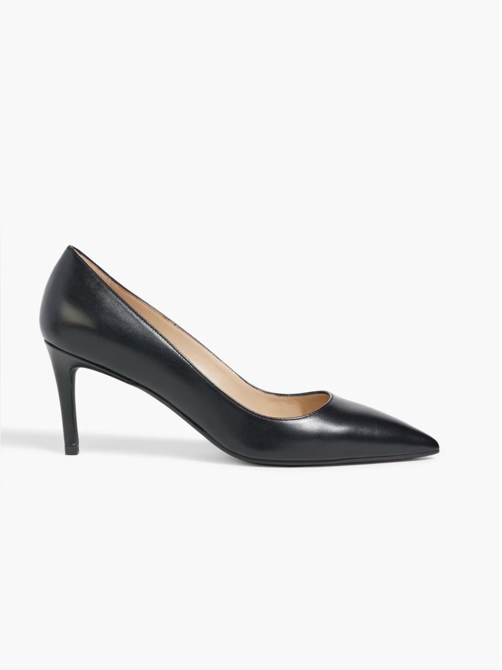 NEW Stuart Weitzman Anny 70 Black Leather Pointed Toe Classic Pump Size 8